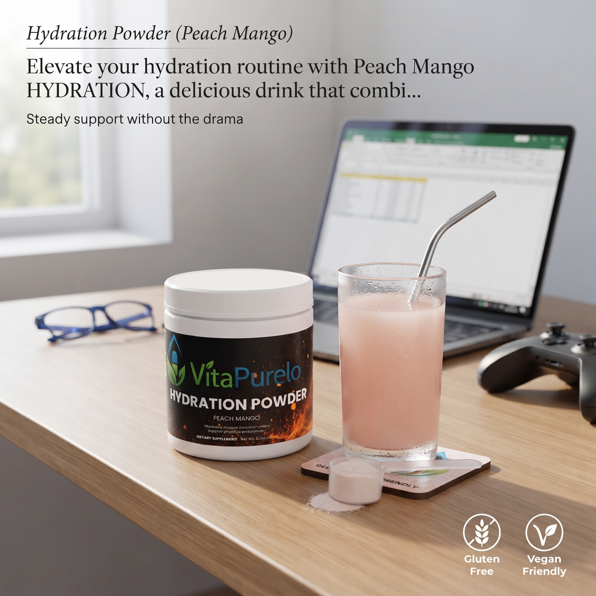 [UGC] Hydration Powder (Peach Mango) — Product + Context