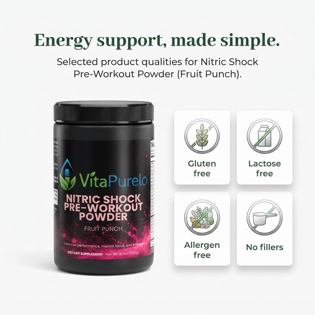 [UGC] Nitric Shock Pre-Workout Powder (Fruit Punch) — Icons / Badges